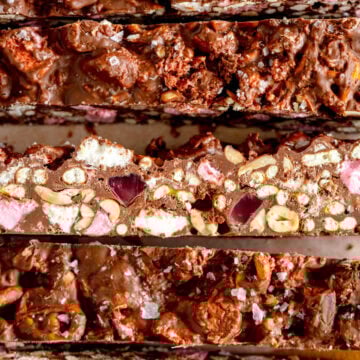close up shot of rocky road