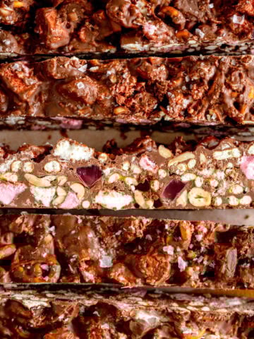 close up shot of rocky road
