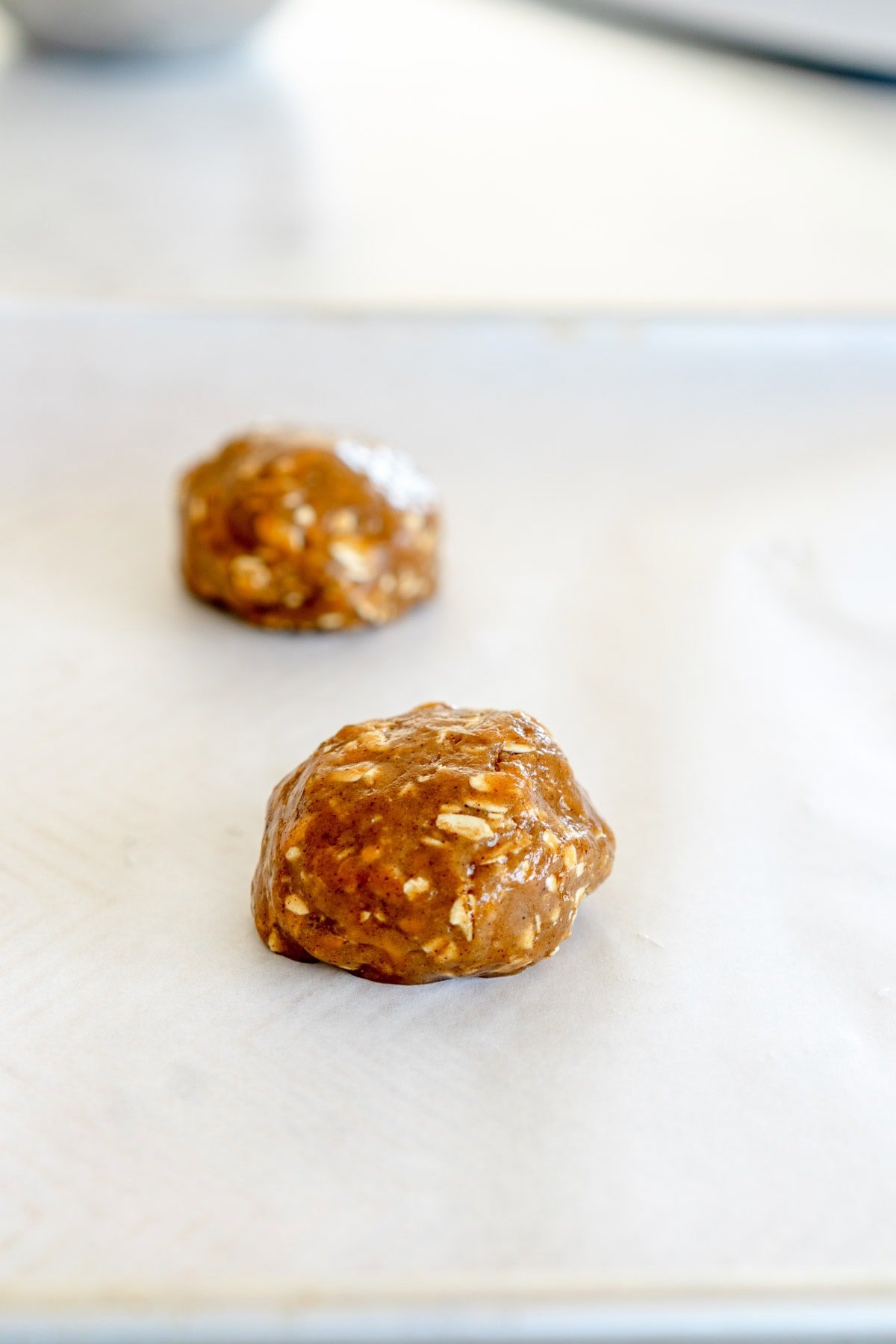 ball of iced oatmeal cookie dough