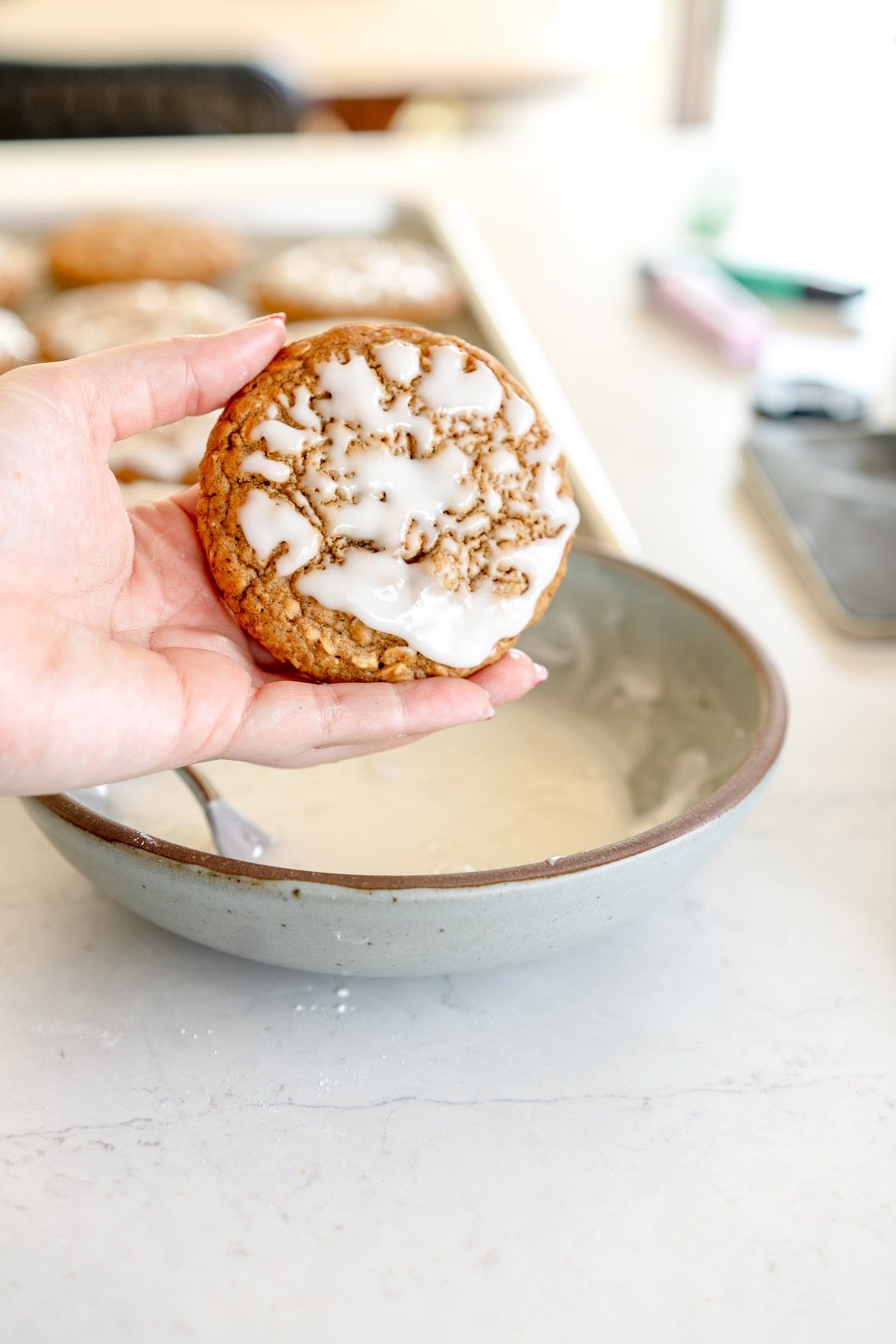 cookie with glaze on