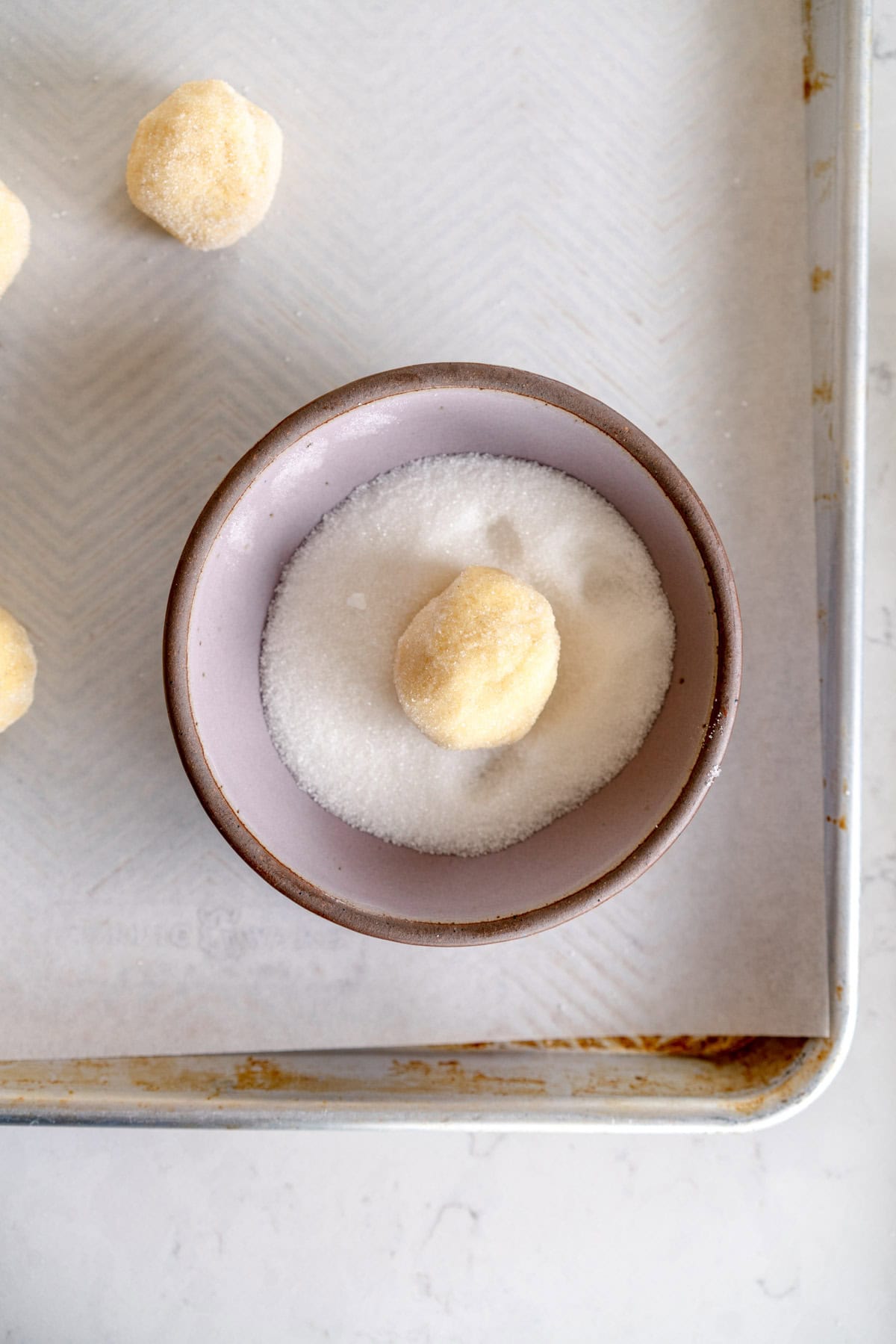 cream cheese cookies in sugar