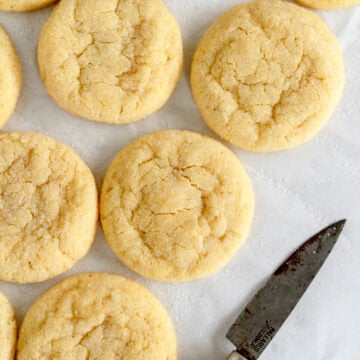cream cheese cookies on sheet pan
