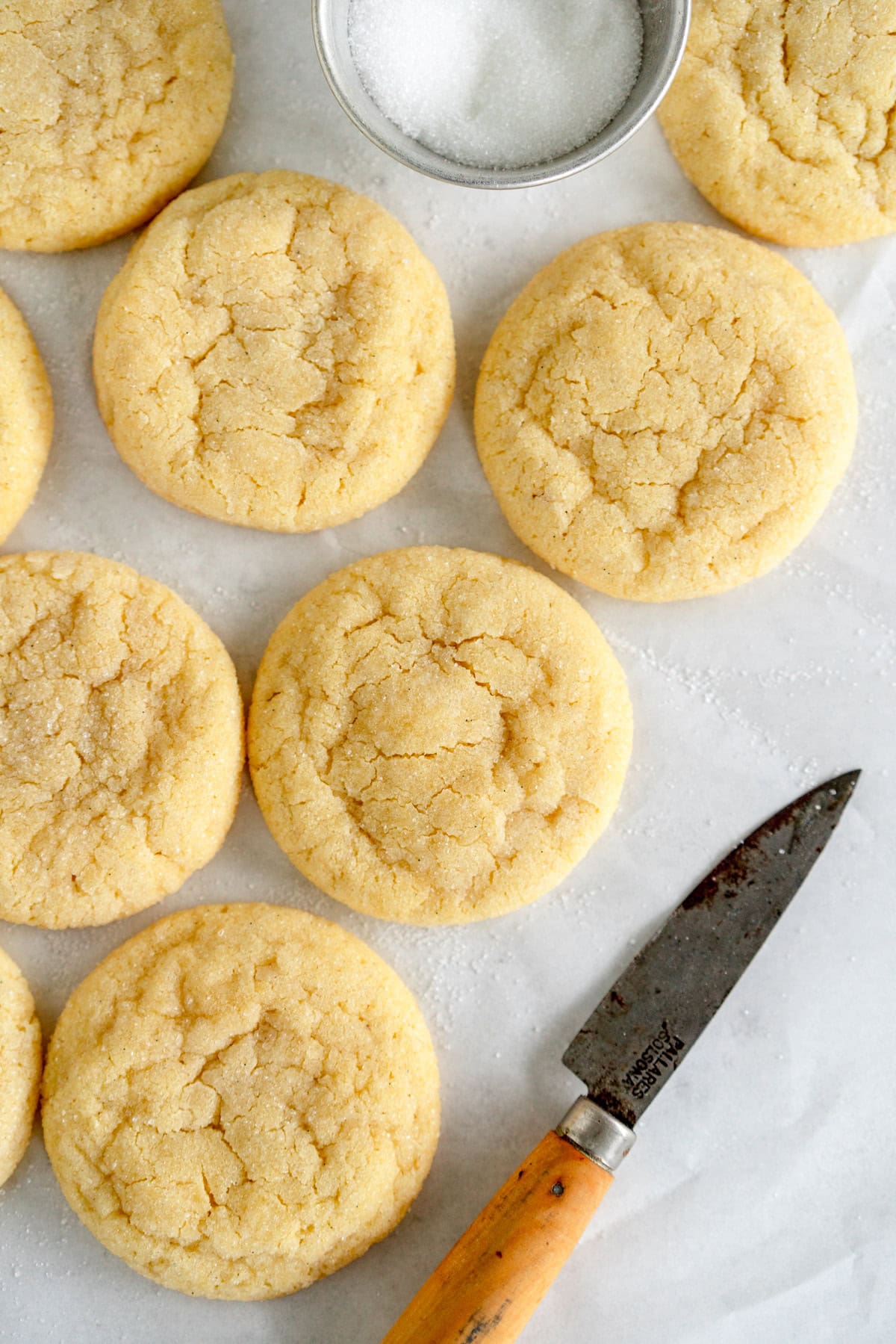 cream cheese cookies on sheet pan