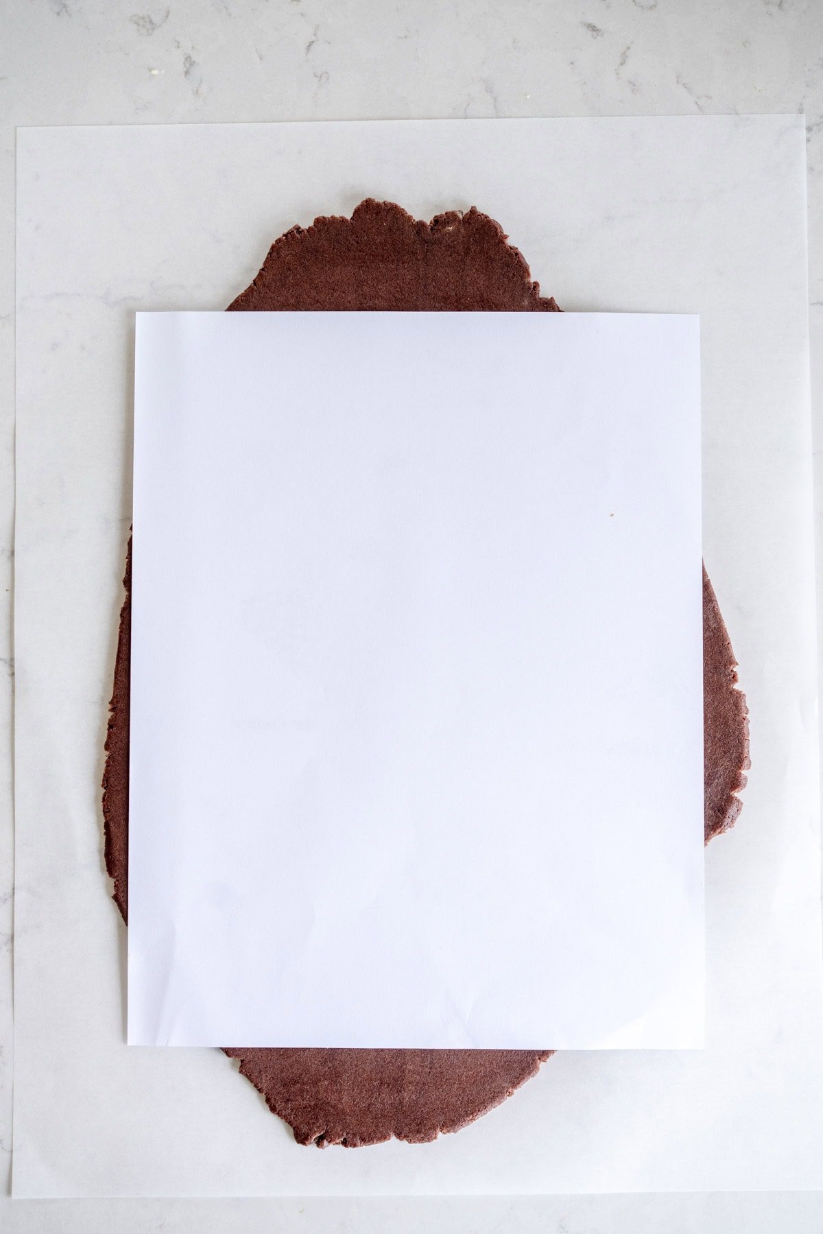 roll chocolate dough to size