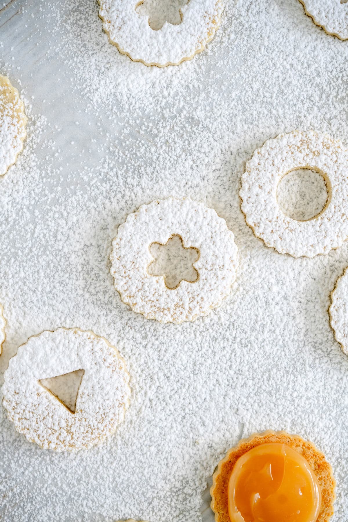 powdered sugar dusted cookies