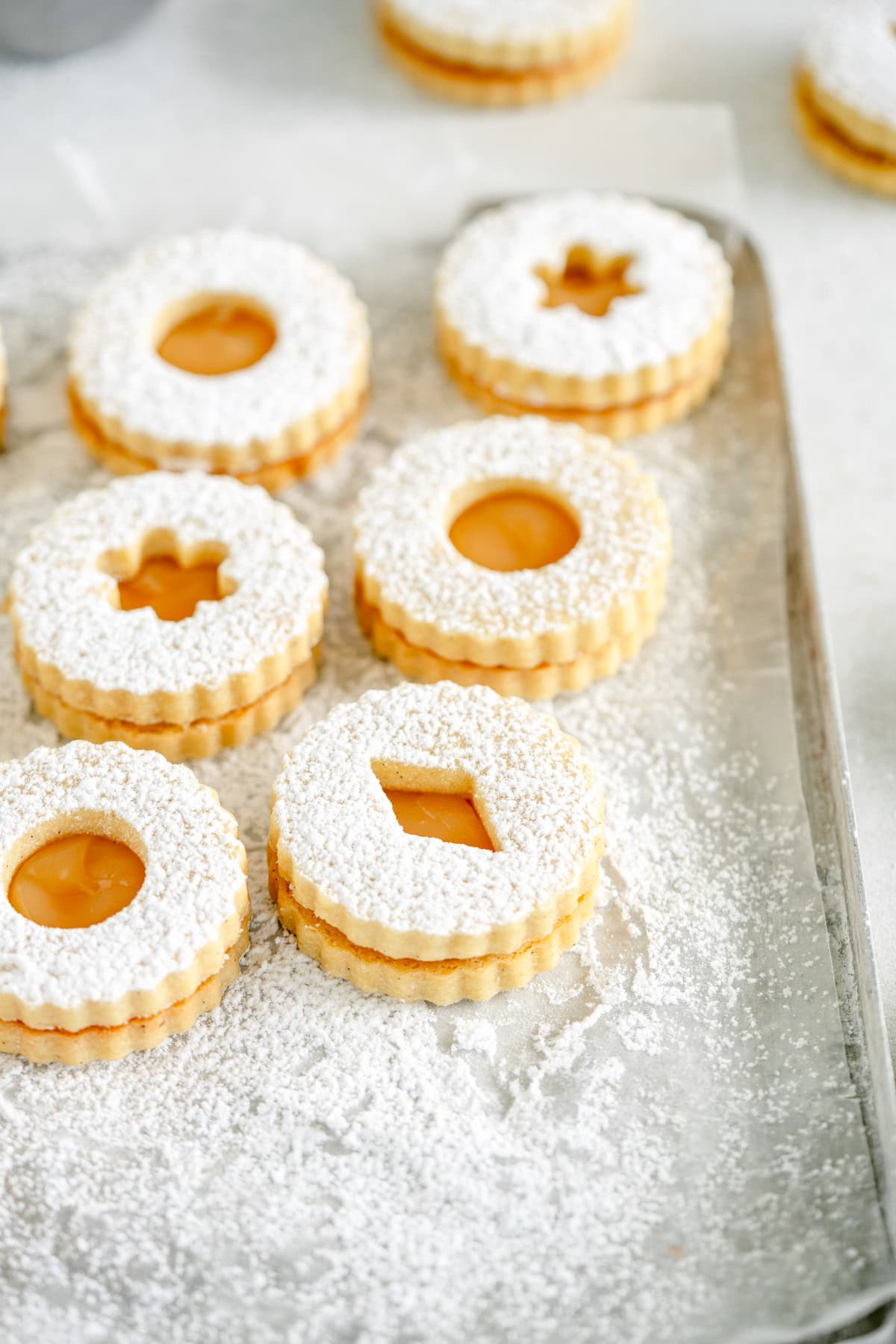 filled linzer cookies