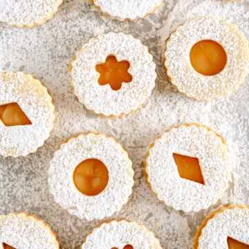 linzer cookies with cut out tops