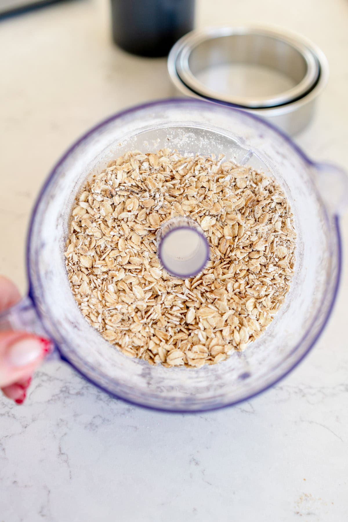 pulsed oats in blender