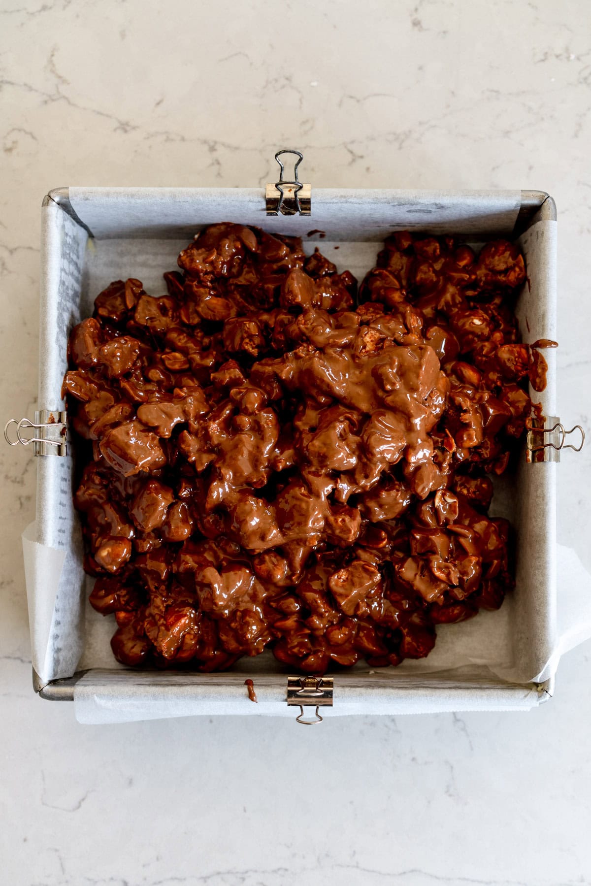 rocky road pressed into pan