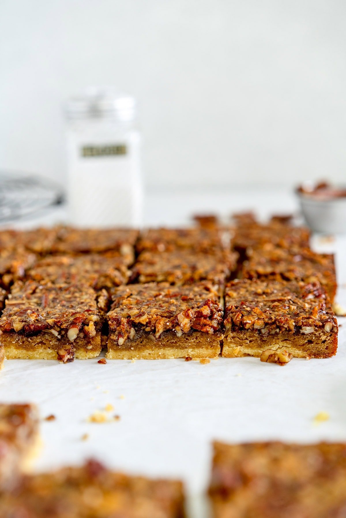 side on shot of pecan pie bars