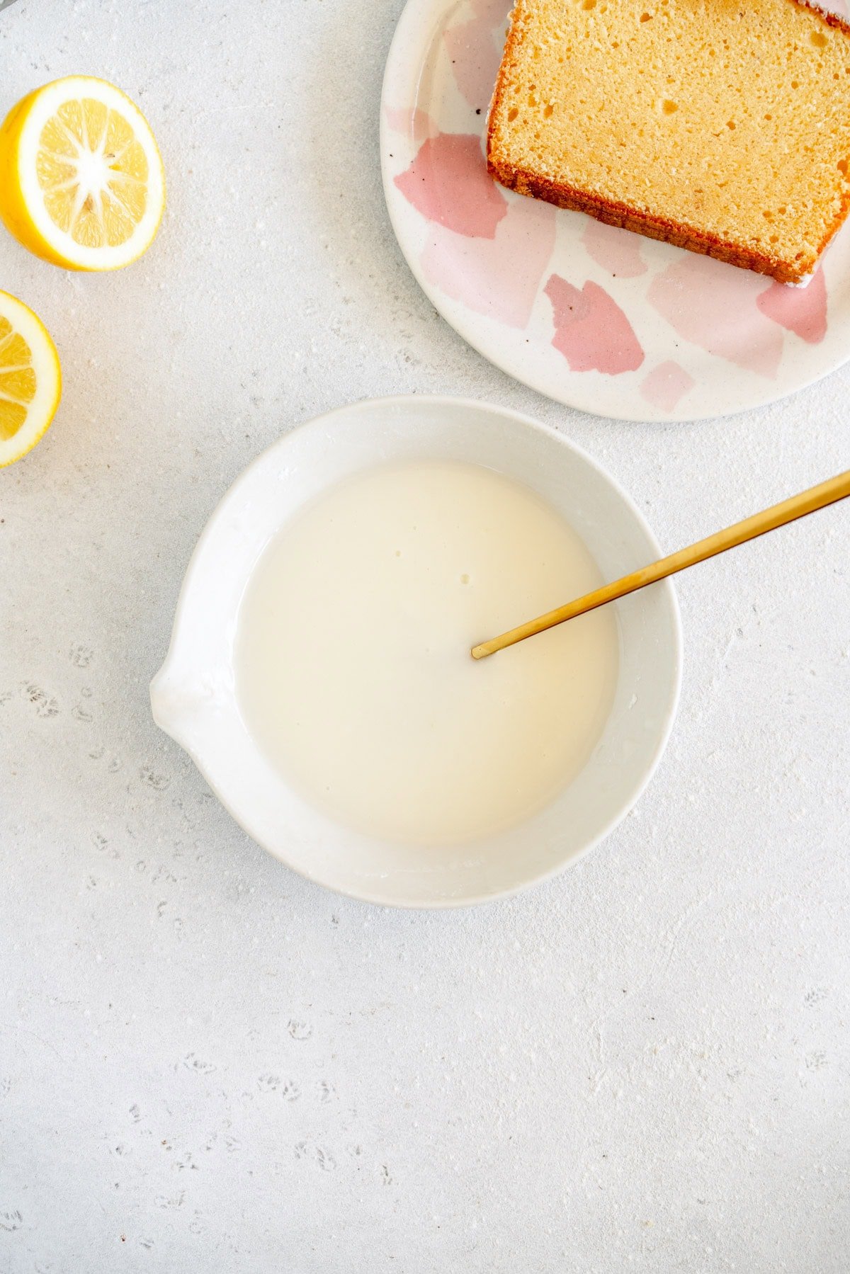 lemon glaze in bowl