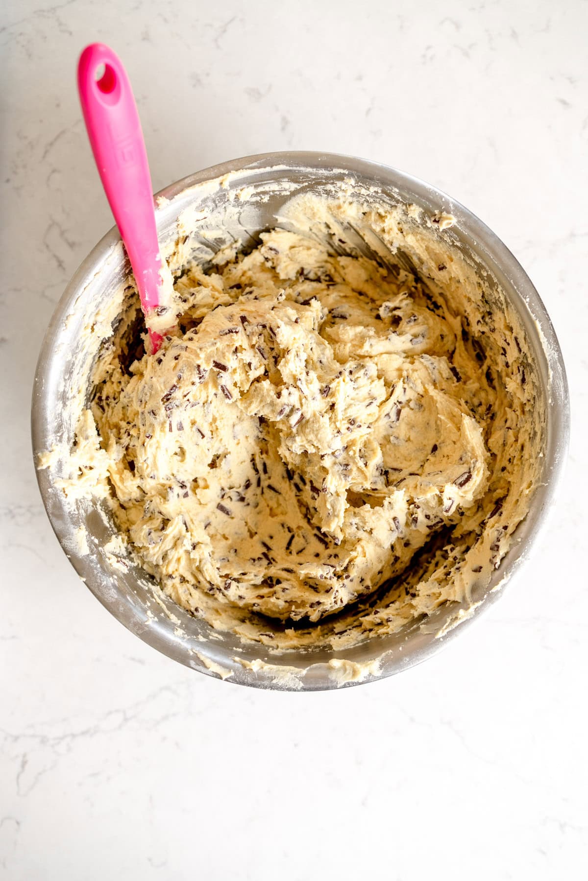 cookie dough ready for scooping