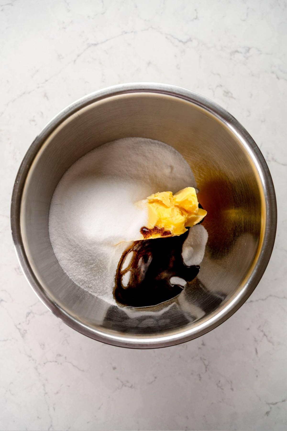 butter and sugar for vanilla cake