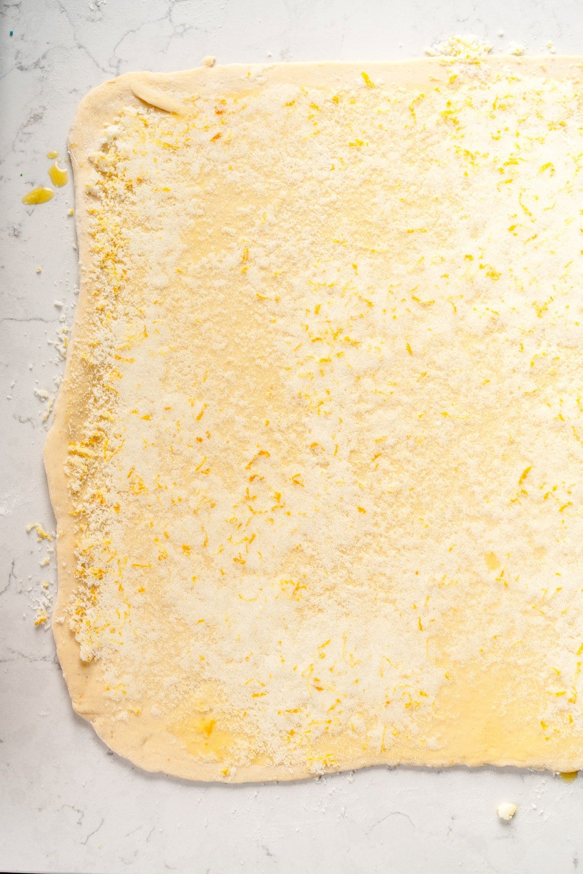 dough covered with lemon sugar