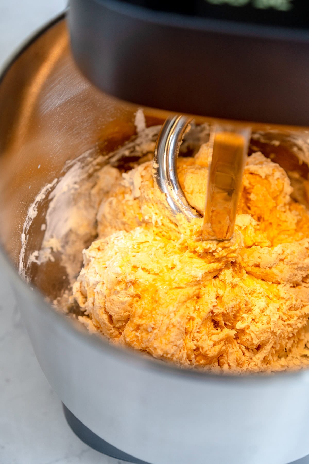 dough inside a mixer