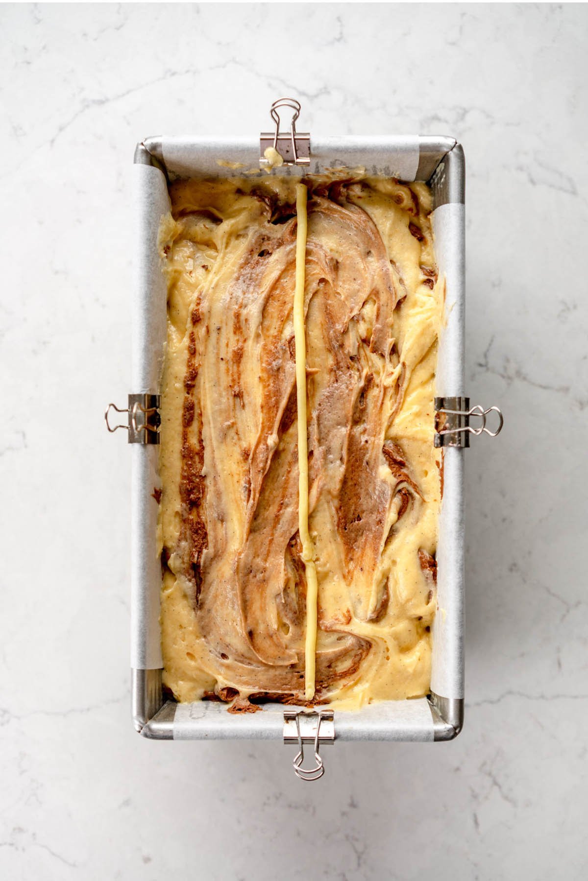 marble cake ready to bake