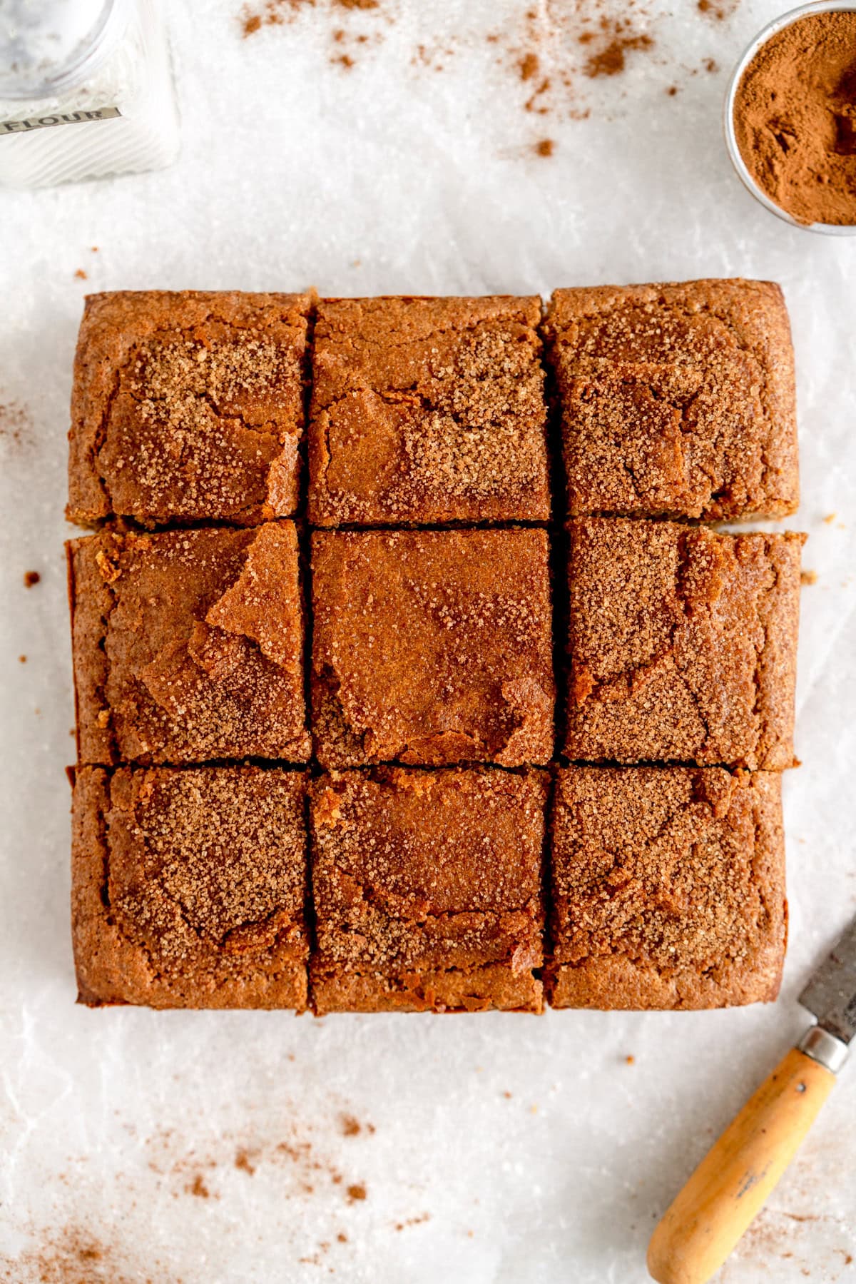 sliced up spice cake