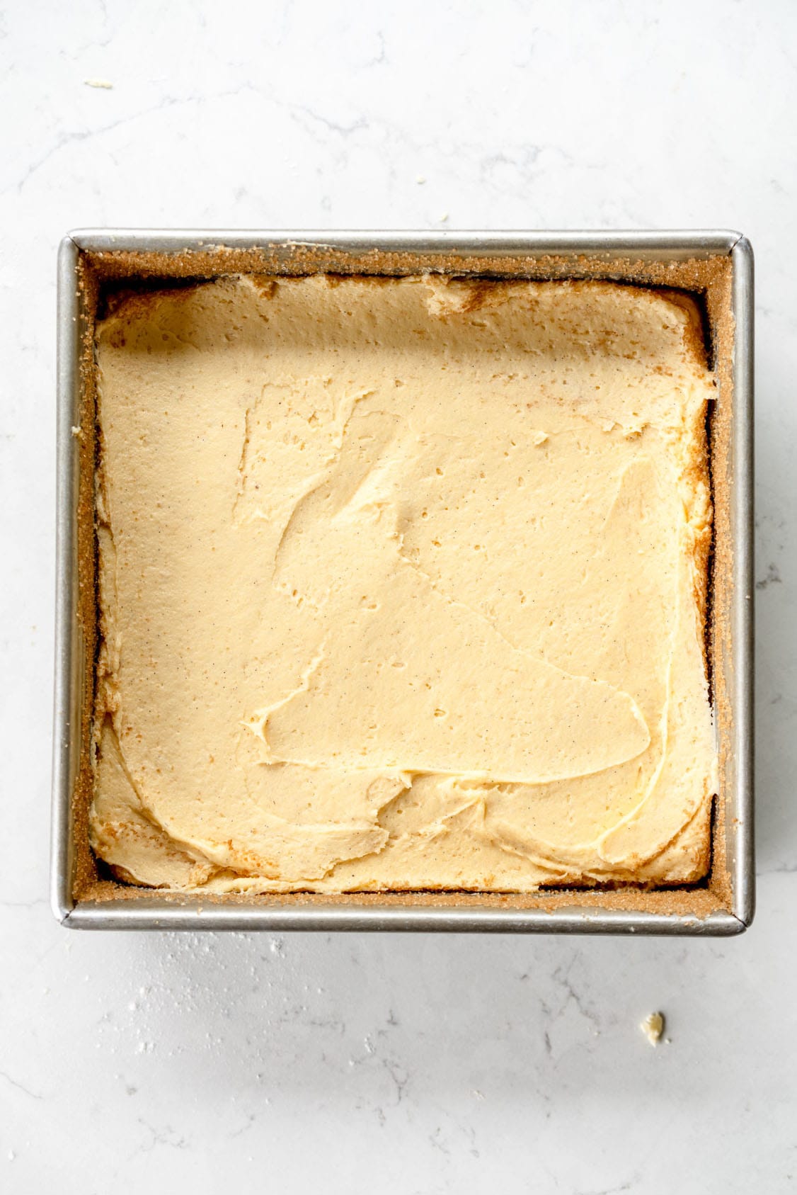 smoothed out batter in pan 